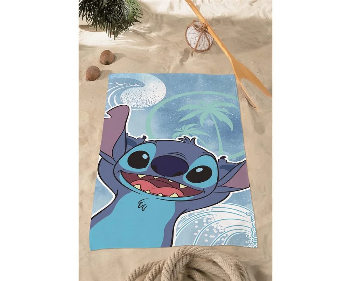 Aymax sprl Strandtuch Disney Stitch Baumwolle 70 × 140 cm Blau - Bild 3