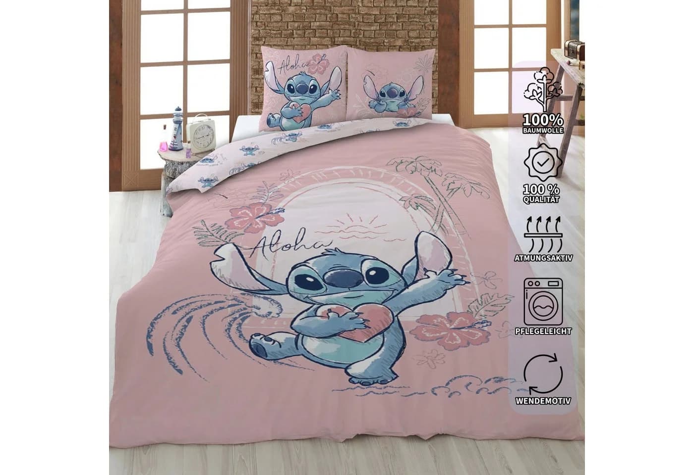 AY!Max Kinderbettwäsche Disney Lilo und Stitch Wende Bettwäsche 2tlg. 135 x 200 cm - Bild 3