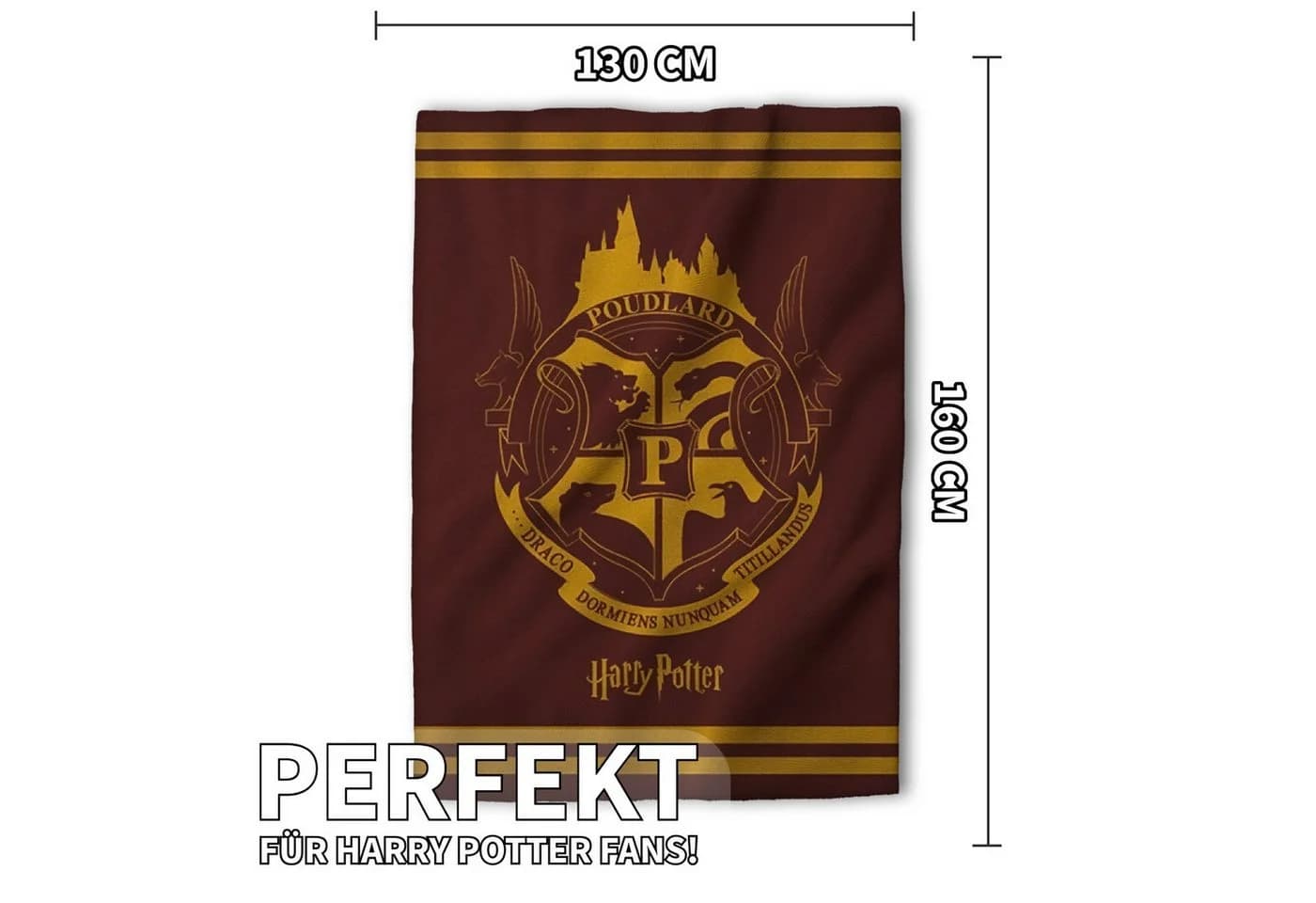 Harry Potter Hogwarts Wappen Flauschdecke 130x160 cm AY!Max - Bild 5