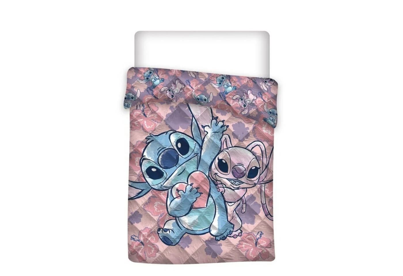 Disney Kinderbettwäsche Lilo und Stitch Heart Bettdecke 140x200 cm