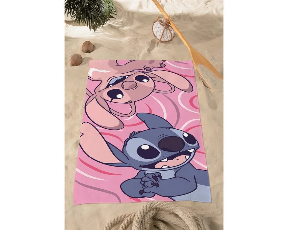 Lilo & Stitch Strandtuch Rosa Schnelltrocknend - Bild 3