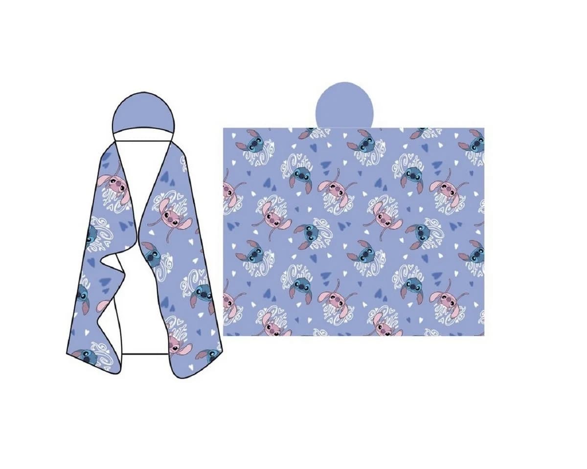 Lilo & Stitch Wohndecke mit Kapuze Flanell Lila 120x150 cm