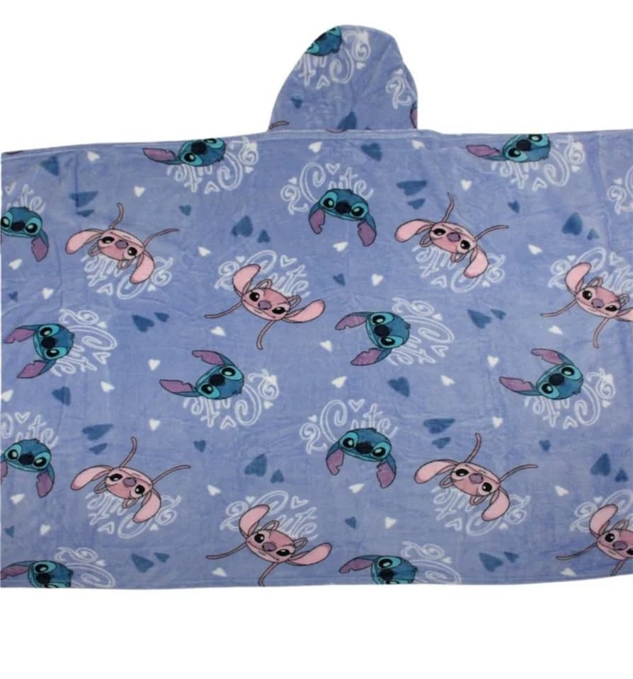 Lilo & Stitch Wohndecke mit Kapuze Flanell Lila 120x150 cm - Bild 2