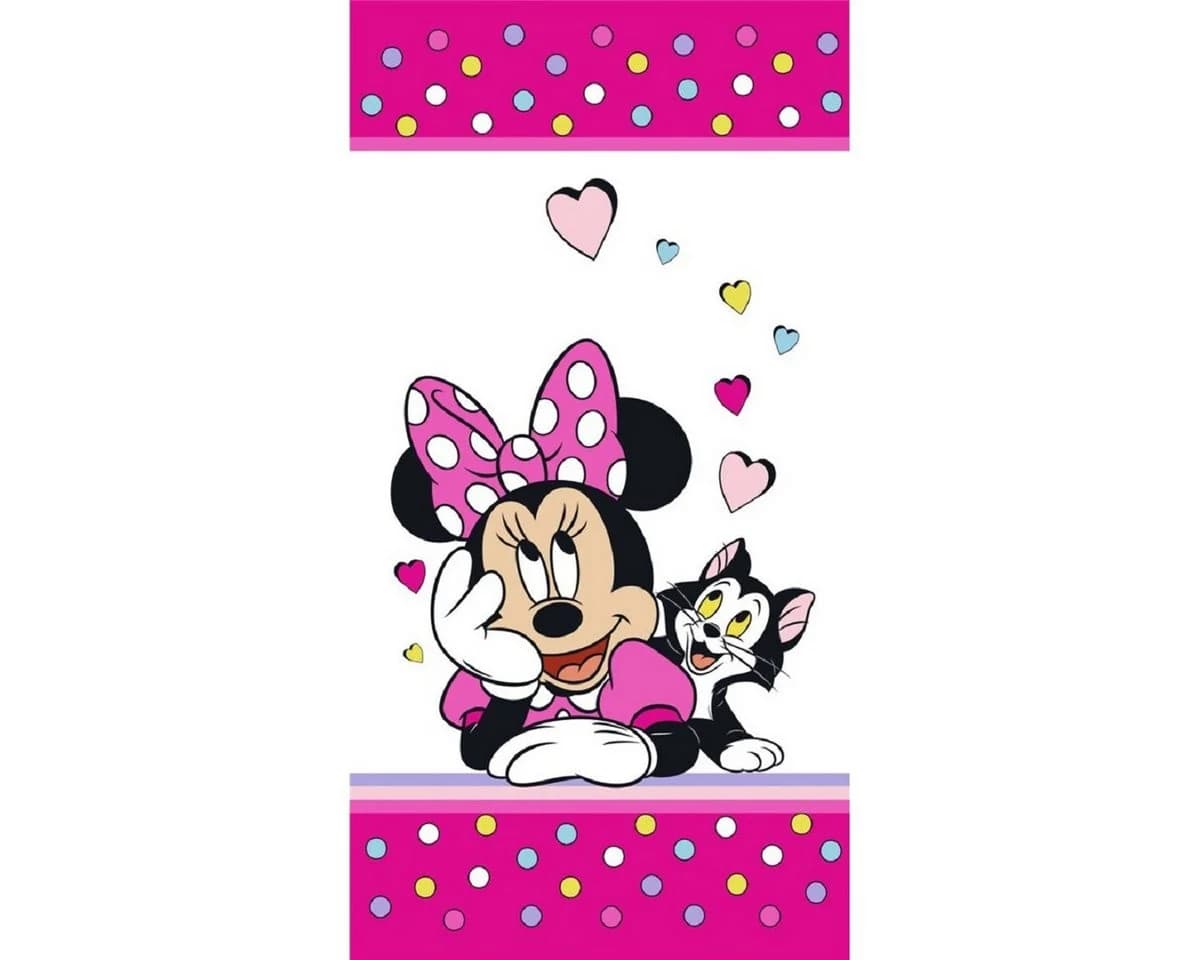 Disney Minnie Mouse Strandtuch Rosa Baumwolle 70x140 cm - Bild 2