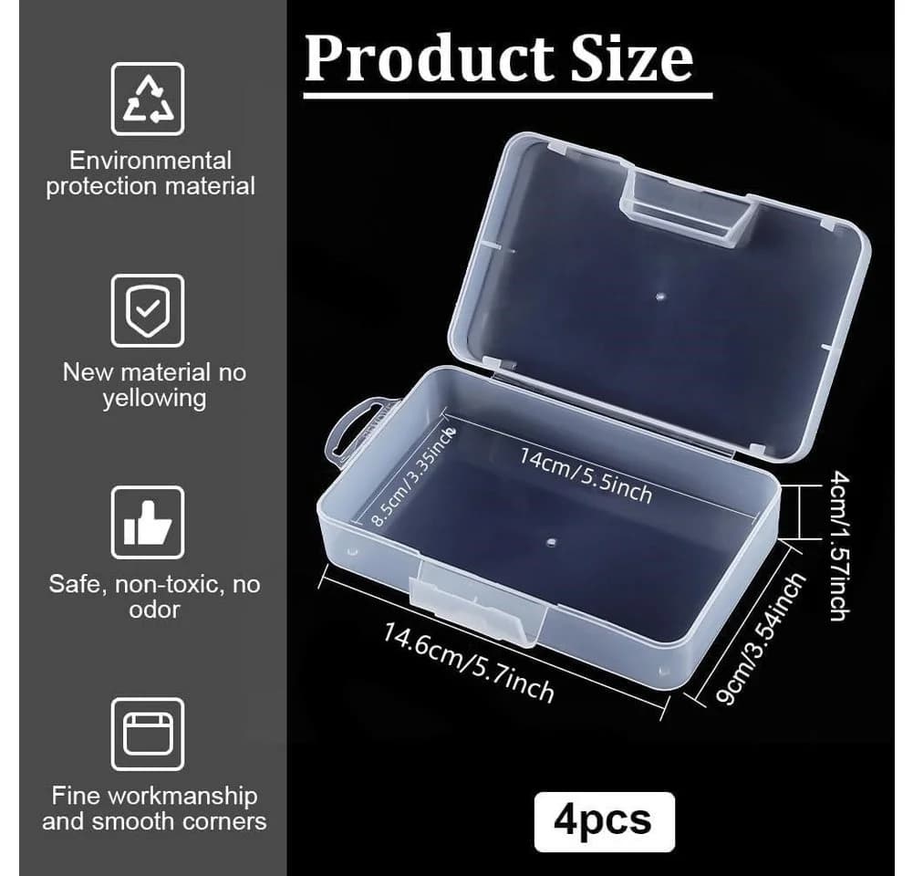 Benecreat Aufbewahrungsbox 4er Set Transparent mit Klappdeckel
