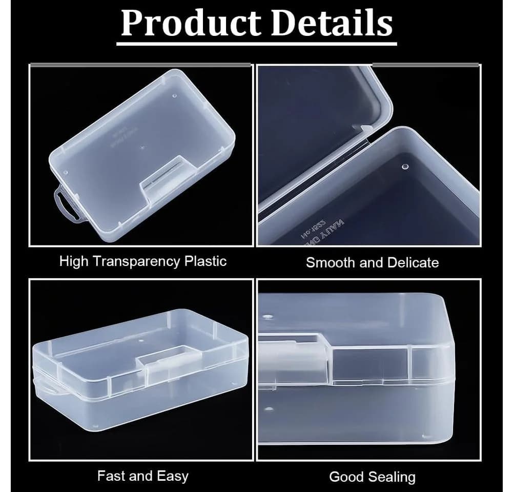 Benecreat Aufbewahrungsbox 4er Set Transparent mit Klappdeckel - Bild 4