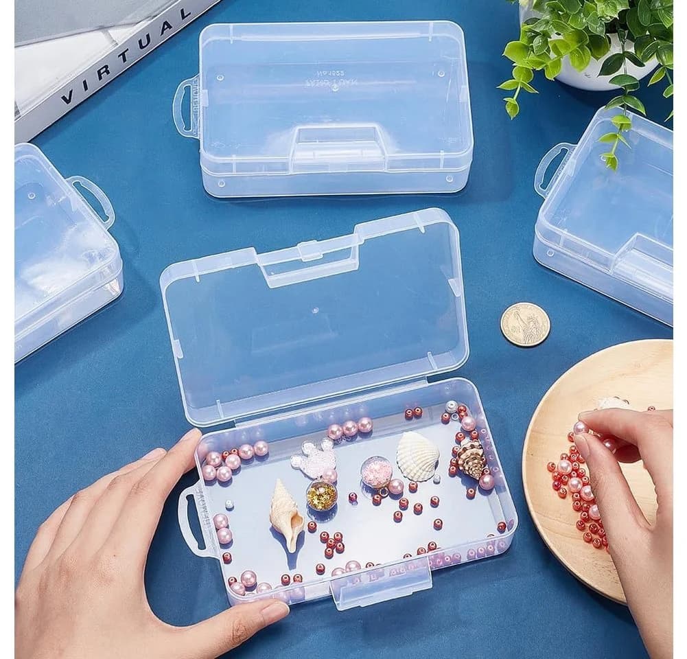 Benecreat Aufbewahrungsbox 4er Set Transparent mit Klappdeckel - Bild 5