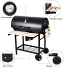 SunJas Holzkohlegrill XXL mit Thermometer und Seitenablagen Bild 3