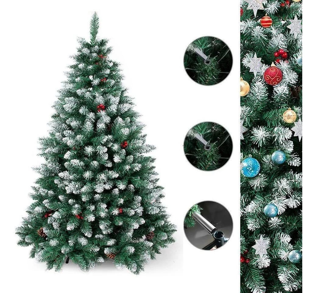 SunJas Künstlicher Weihnachtsbaum mit Schnee, Beeren & Zapfen - Bild 2