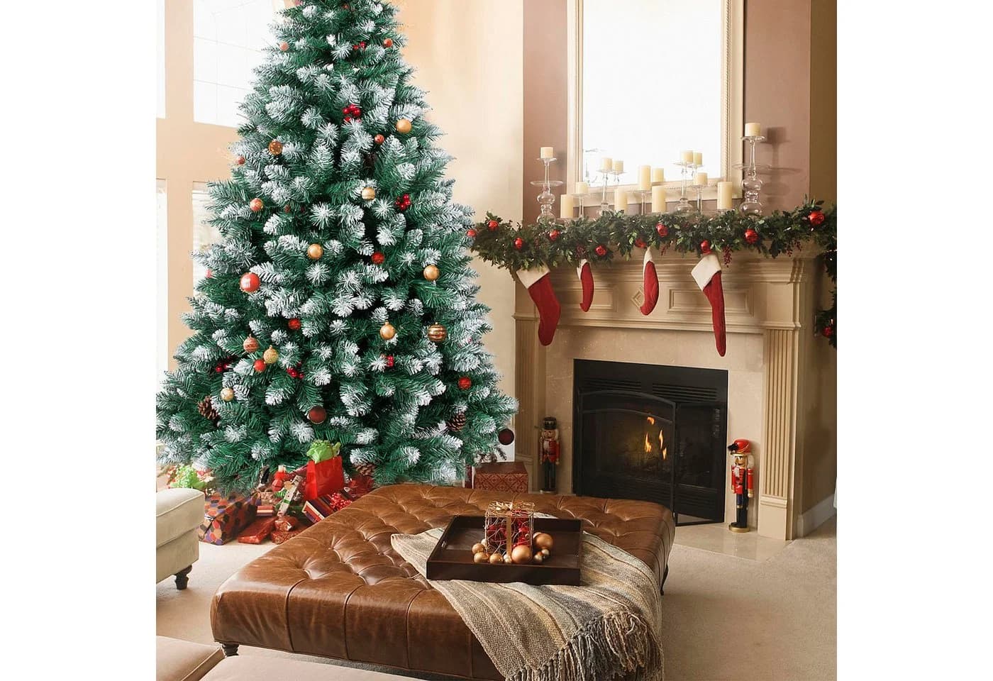 SunJas Künstlicher Weihnachtsbaum mit Schnee, Beeren & Zapfen - Bild 3