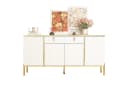FUFU&GAGA Sideboard Weiß Schwarz 4 Türen 1 Schublade Bild 2