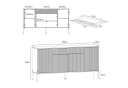 FUFU&GAGA Sideboard Weiß Schwarz 4 Türen 1 Schublade Bild 5