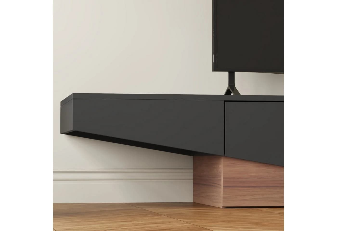 FUFU&GAGA Lowboard TV-Lowboard Weiß-Schwarz Industriestil MDF - Bild 5