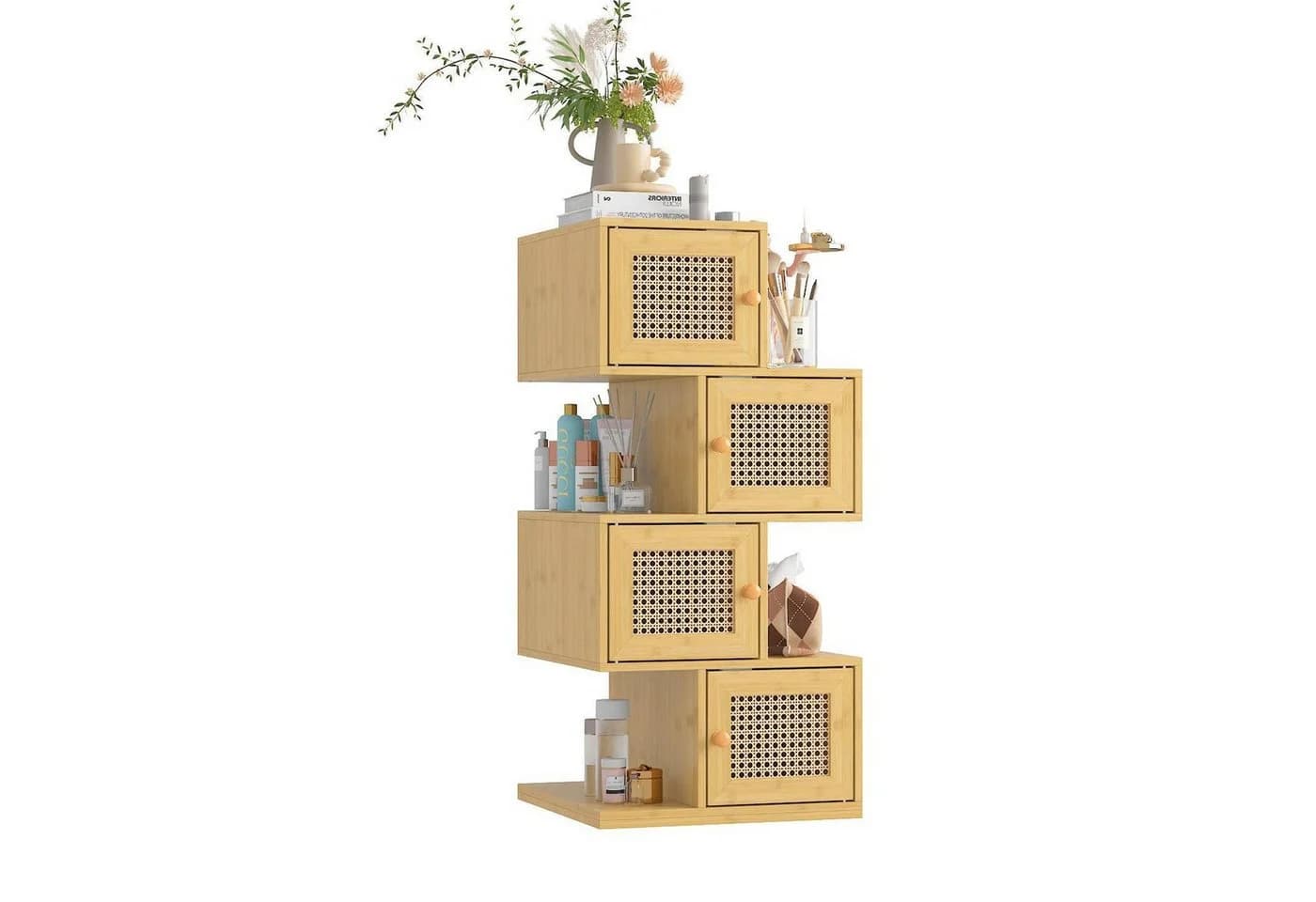 FUFU&GAGA Sideboard mit 4 Türen Holzfarbe Rattan - Bild 2