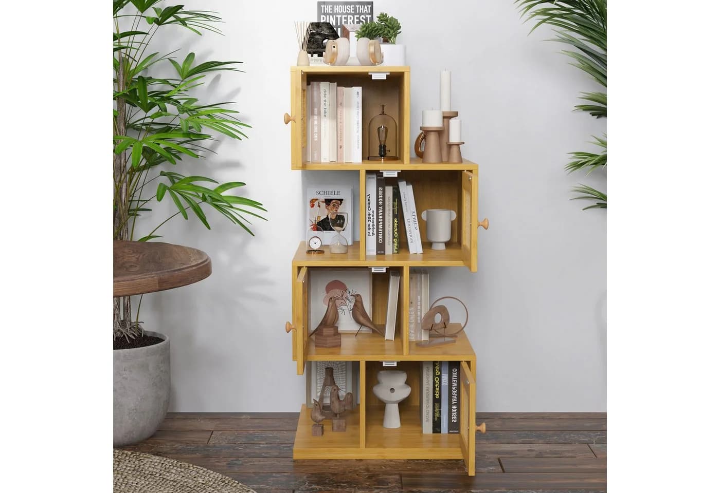 FUFU&GAGA Sideboard mit 4 Türen Holzfarbe Rattan - Bild 4