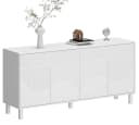 FUFU&GAGA Sideboard Komodenschrank 4 Türen 1 Schublade Weiß Bild 2