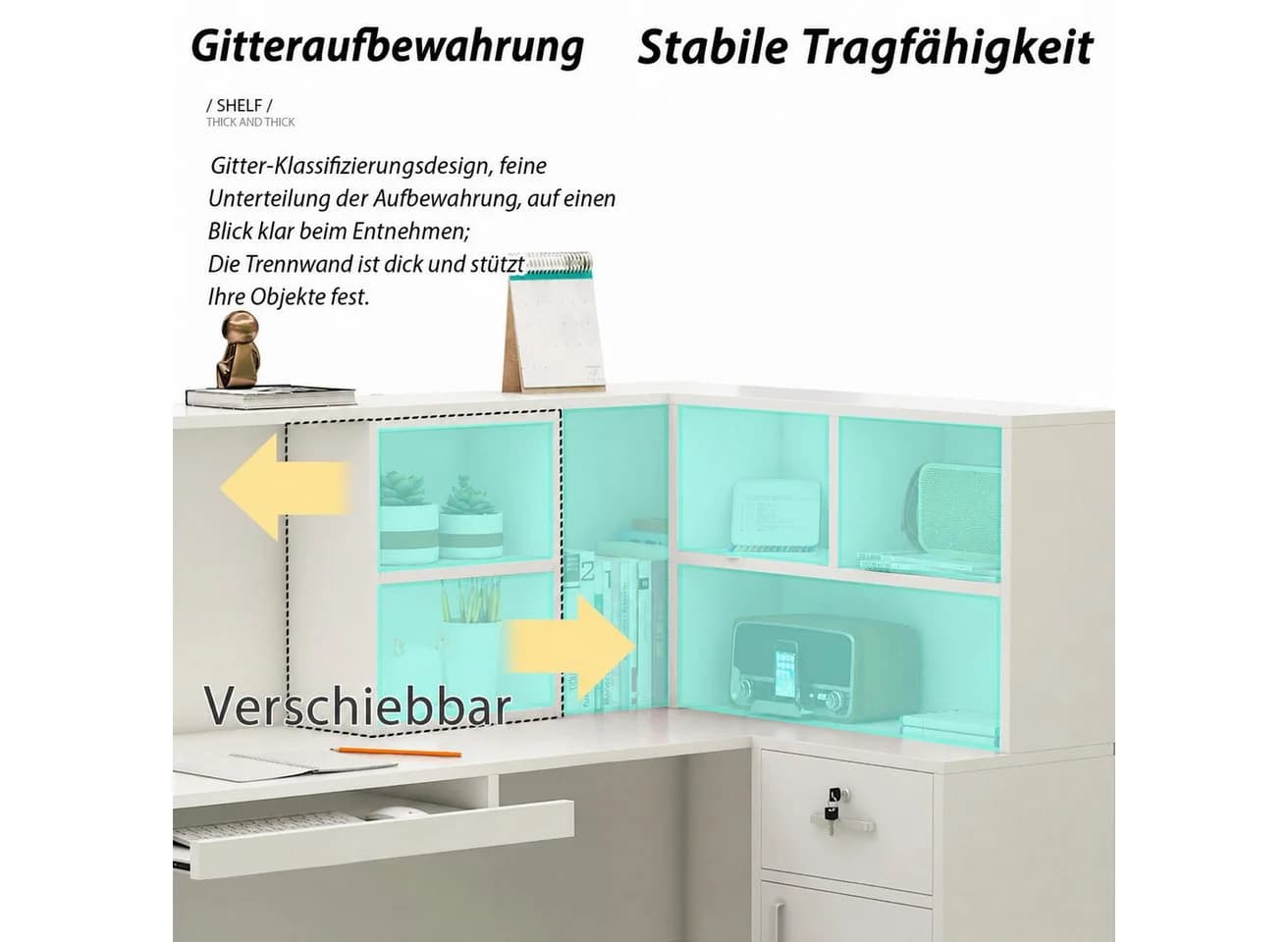 FUFU&GAGA Empfangstheke Weiß Marmor mit Stauraum - Bild 4