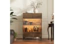 FUFU&GAGA Glasvitrine Moderner Vitrinenschrank Dunkelbraun mit LED-Beleuchtung Bild 1