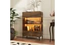 FUFU&GAGA Glasvitrine Moderner Vitrinenschrank Dunkelbraun mit LED-Beleuchtung Bild 3
