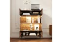 FUFU&GAGA Glasvitrine Moderner Vitrinenschrank Dunkelbraun mit LED-Beleuchtung Bild 4