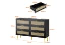 FUFU&GAGA Kommode 6 Schubladen Schwarz Rattan Gold Bild 4