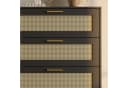 FUFU&GAGA Kommode 6 Schubladen Schwarz Rattan Gold Bild 5