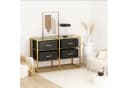 FUFU&GAGA Glas-Sideboard Schwarz-Gold Kommode MDF & Glas Bild 1
