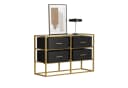 FUFU&GAGA Glas-Sideboard Schwarz-Gold Kommode MDF & Glas Bild 2