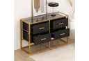 FUFU&GAGA Glas-Sideboard Schwarz-Gold Kommode MDF & Glas Bild 3