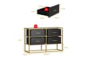 FUFU&GAGA Glas-Sideboard Schwarz-Gold Kommode MDF & Glas Bild 4