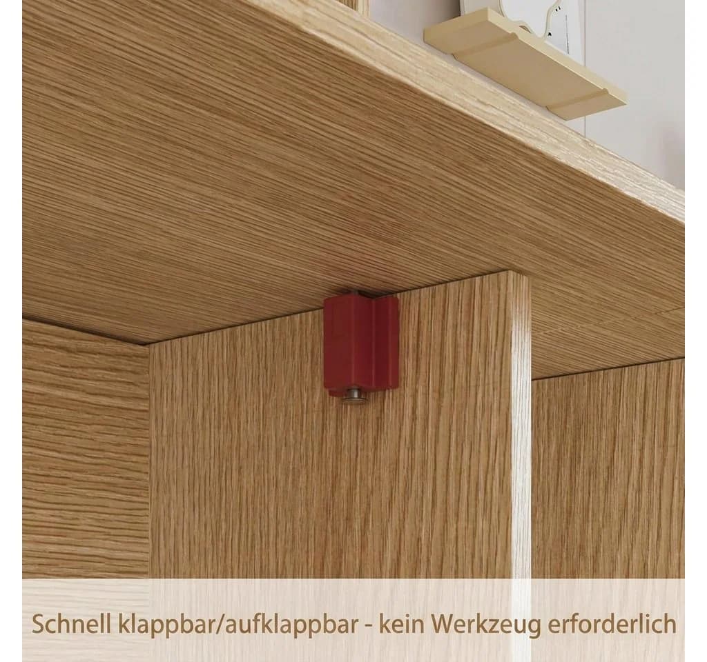 FUFU&GAGA Klapptisch Doppel-Falttisch mit Stauraum Beige - Bild 5