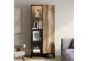 FUFU&GAGA Glasvitrine mit LED-Beleuchtung Schwarz Holzoptik Bild 3