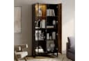 FUFU&GAGA Glasvitrine mit LED-Beleuchtung Schwarz Holzoptik Bild 4