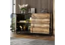 FUFU&GAGA Sideboard 160cm Schwarz Holz mit LED & Glasfront Bild 1