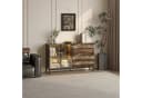 FUFU&GAGA Sideboard 160cm Schwarz Holz mit LED & Glasfront Bild 3