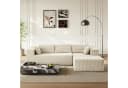 FUFU&GAGA Ecksofa Weiß mit breitem Lounger Stoff+Schaum Bild 2