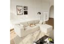 FUFU&GAGA Ecksofa Weiß mit breitem Lounger Stoff+Schaum Bild 5
