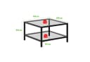 FUFU&GAGA Couchtisch Zweistufig mit Stauraum Schwarz Glas Metall Bild 5