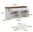 FUFU&GAGA Sideboard mit Schnitzmuster Buffet-Schrank weiß HDF Bild 4
