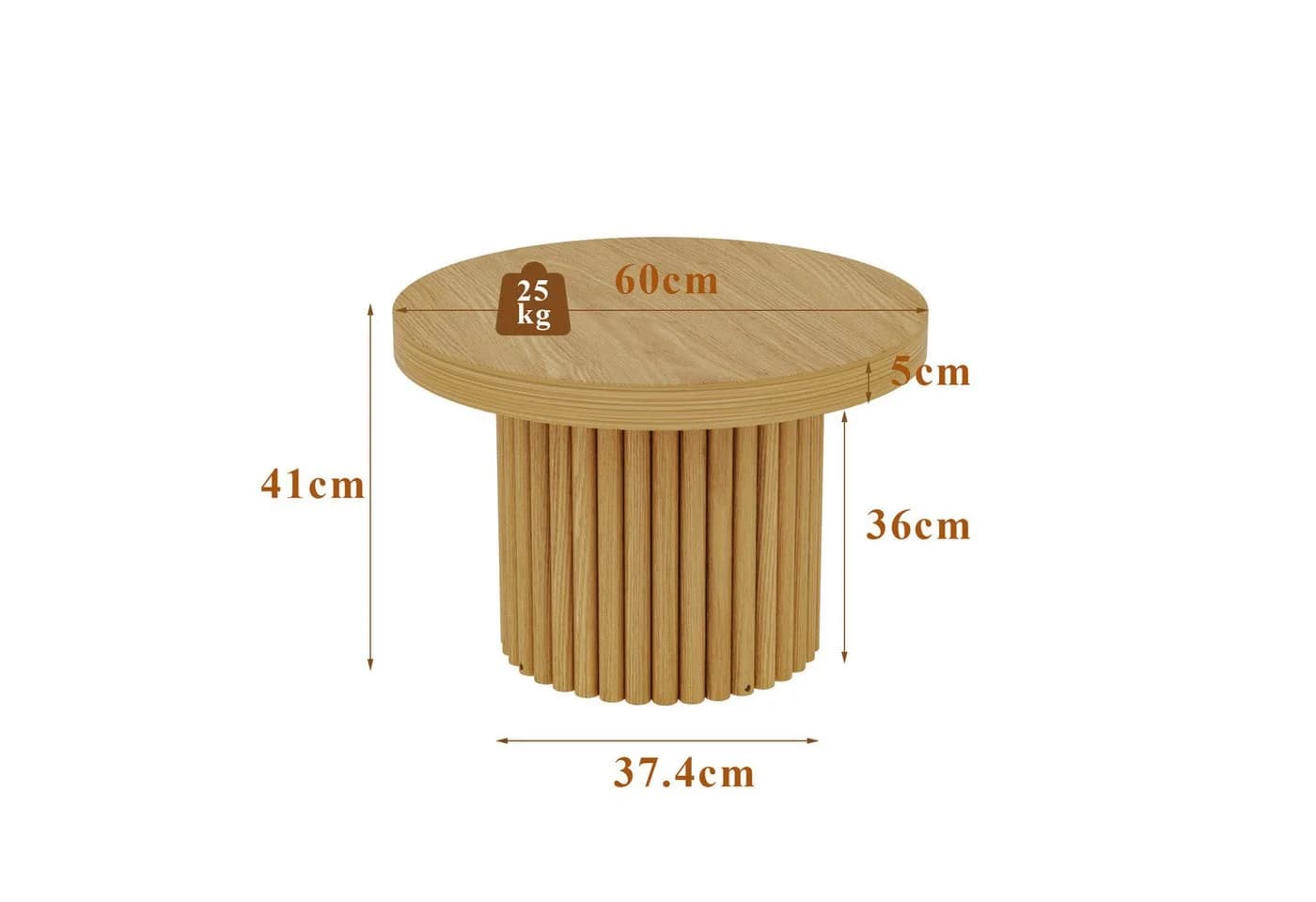 Couchtisch im Naturholzstil aus MDF-Platte und Naturholz - Bild 4