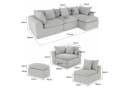 FUFU&GAGA Ecksofa Modulares Wolken-Sofa mit Armlehnen, Bouclé, hellgrau Bild 4