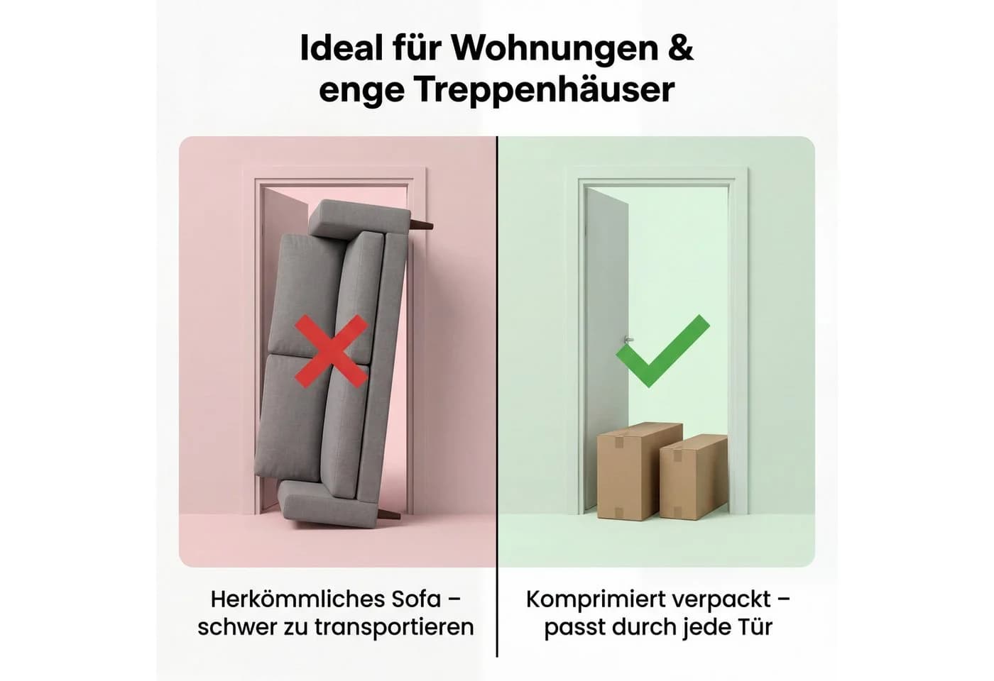 FUFU&GAGA Ecksofa Modulares Wolken-Sofa mit Armlehnen, Bouclé, hellgrau - Bild 5