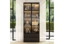 FUFU&GAGA Glasvitrine mit LED-Beleuchtung und Schubladen Schwarz Bild 2