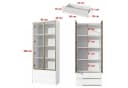 FUFU&GAGA Glasvitrine mit LED 200cm Weiss Schwarz Glastüren Schubladen Bild 5