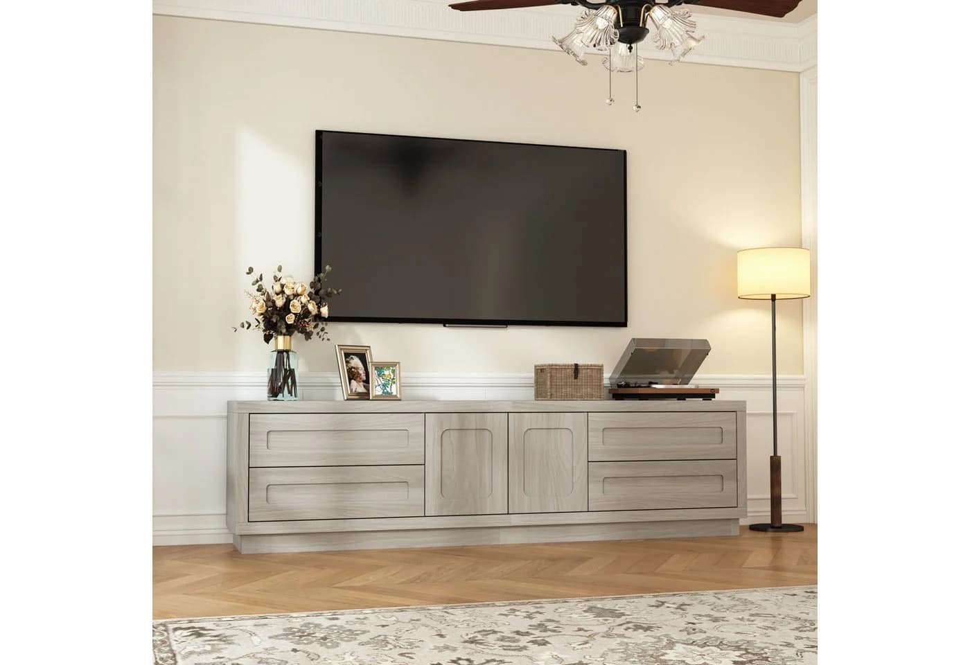 FUFU&GAGA Lowboard TV Schrank Grau Braun MDF - Bild 3