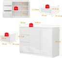 FUFU&GAGA Sideboard Weiß PET Hochglanz LED Kommode grifflos Bild 4