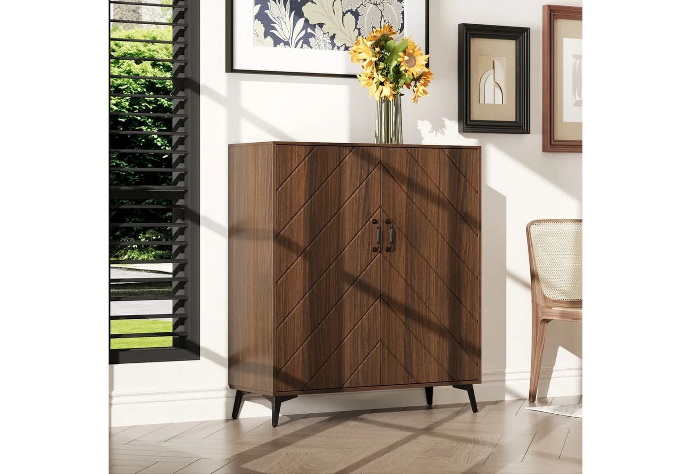 FUFU&GAGA Industrial Sideboard Verstellbare Regalböden Braun - Bild 5