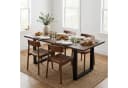 FUFU&GAGA Esstisch Massivholz Industrie-Design Braun Bild 1
