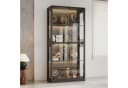 FUFU&GAGA Glasvitrine 165cm mit 3-Farben LED Beleuchtung Schwarz Bild 2