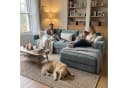 FUFU&GAGA Ecksofa L-Form Cloud Chenille Blaugrün Modular Bild 3